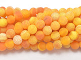 Matte Agate- Orange, 8mm (7.8mm) Round Beads-Gems: Round & Faceted-BeadDirect