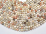 Mixed Moonstone Sunstone-Peach, White, Gray, 8mm (8.3mm) Round-Gems: Round & Faceted-BeadDirect