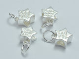 1pc 925 Sterling Silver Charms, Star Charms, Star Bails Connector, 8mm-BeadDirect