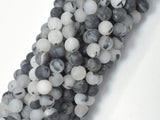 Matte Black Rutilated Quartz Beads, 6mm (6.5mm) Round-Gems: Round & Faceted-BeadDirect