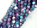 Rain Flower Stone Beads, Blue, Purple, 6mm Faceted Round-Gems: Round & Faceted-BeadDirect