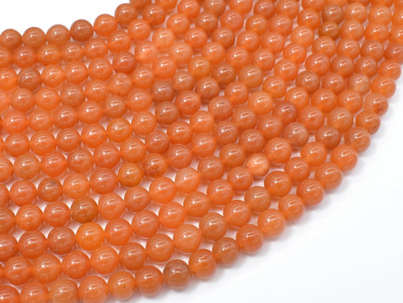 Red Aventurine Beads, 6mm Round Beads-Gems: Round & Faceted-BeadDirect