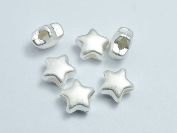 2pcs Matte 925 Sterling Silver 8.5x8.5mm Star Beads-BeadDirect