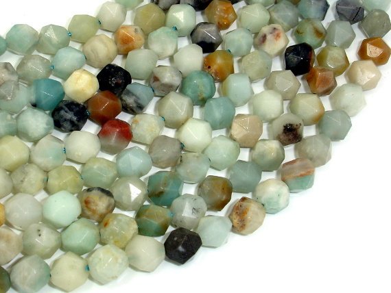 Amazonite Beads, 8mm Star Cut Faceted Round-Gems: Round & Faceted-BeadDirect