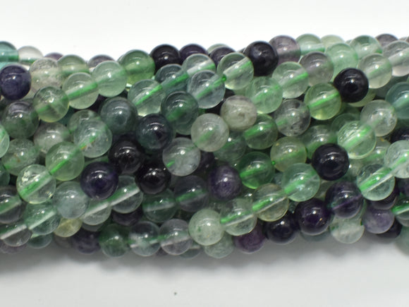 Fluorite Beads, Rainbow Fluorite, Round, 6mm-BeadDirect