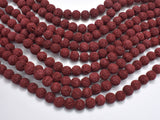 Red Lava Beads, 8mm Round Beads-BeadDirect