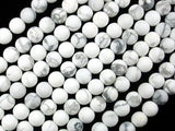 Matte White Howlite Beads, Round, 6mm-BeadDirect