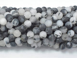 Matte Black Rutilated Quartz Beads, 6mm (6.5mm) Round-Gems: Round & Faceted-BeadDirect