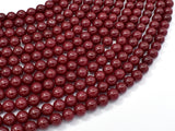Jade Beads-Red, 6mm (6.4mm) Round Beads-Gems: Round & Faceted-BeadDirect
