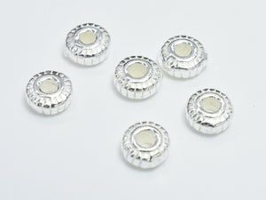 10pcs 925 Sterling Silver Beads, 4.5mm Rondelle Beads, Spacer Beads, 4.5x2.2mm-BeadDirect