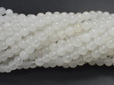 White Jade Beads, Round, 6mm (6.4mm), 15 Inch-BeadDirect