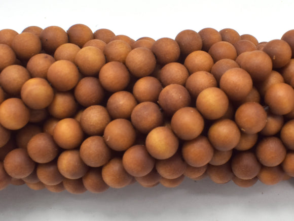 Matte Sandalwood Beads, 6mm(6.3mm) Round Beads-Wood-BeadDirect