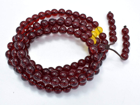 Blood Amber Resin, 8mm(5.8mm) Round Beads, 33 Inch, Approx 108 beads-Gems: Round & Faceted-BeadDirect