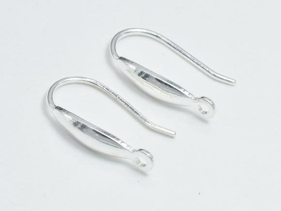4pcs 925 Sterling Silver Ear Wires, Earring Hook, Fishhook, 10x17mm-BeadDirect
