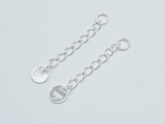 4pcs 925 Sterling Silver Extension Chain, 30mm Long, 2.5mm Width-Metal Findings & Charms-BeadDirect