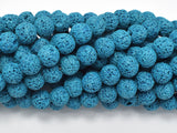 Blue Lava Beads, 8mm (8.6mm) Round Beads-Gems: Round & Faceted-BeadDirect