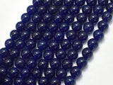 Jade - Dark Blue, 8mm, Round Beads, 14.5 Inch-BeadDirect