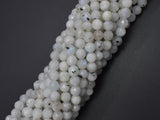 White Rainbow Moonstone, 6mm (6.5mm), Faceted Round-BeadDirect