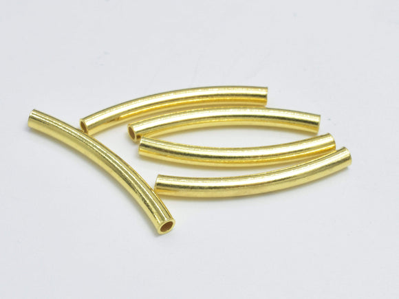 6pcs 24K Gold Vermeil Tube, 925 Sterling Silver Tube, Curved Tube, 2x20mm-Metal Findings & Charms-BeadDirect