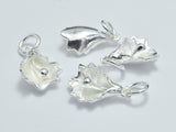 2pcs 925 Sterling Silver Charms, Flower Charms, 14x10mm-BeadDirect