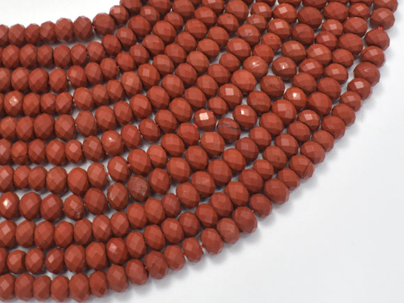 Red Jasper Beads, 4x6mm Faceted Rondelle-Gems:Assorted Shape-BeadDirect