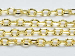 1foot 24K Gold Vermeil Oval Chain, 925 Sterling Silver Chain, Oval Chain, Jewelry Chain, 1.8x2.3mm-Metal Findings & Charms-BeadDirect