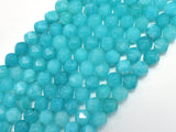 Jade - Teal, 8mm Faceted Star Cut Round-BeadDirect