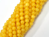 Jade - Yellow, 6mm, Round, 15 Inch-BeadDirect