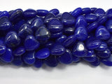 Jade - Blue 12mm Heart Beads, 15 Inch-BeadDirect