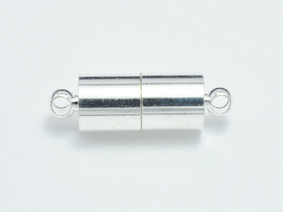 10pcs 6x19mm Magnetic Cylinder Clasp-Silver, Plated Brass-Metal Findings & Charms-BeadDirect