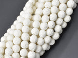 White Lava Beads, 8mm Round Beads, 14.5 Inch-Gems: Round & Faceted-BeadDirect