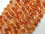 Carnelian Beads, 6mm Faceted Prism Double Point Cut-Gems: Round & Faceted-BeadDirect