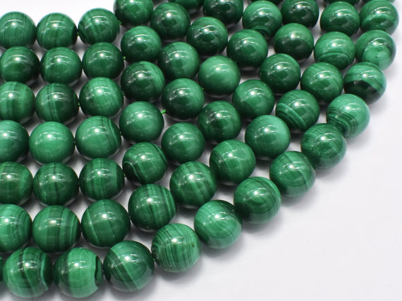 Natural Malachite, 10mm Round Beads-Gems: Round & Faceted-BeadDirect
