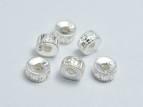 6pcs 925 Sterling Silver Beads, 4.7x2.2mm Spacer Beads-BeadDirect