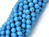 Howlite Turquoise Beads, Blue, 8mm Round Beads-Gems: Round & Faceted-BeadDirect