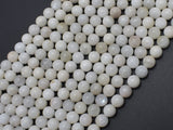 White Moonstone, 6mm (6.5mm) Round-BeadDirect