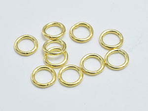 40pcs 24K Gold Vermeil Close Jump Ring, 925 Sterling Silver Close Jump Ring, 4mm-Metal Findings & Charms-BeadDirect