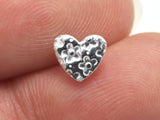 10pcs (5pairs) 925 Sterling Silver Heart Pad Earring Stud Post, 6.6x5.8mm Heart Pad-BeadDirect