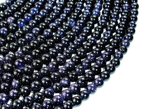 Blue Goldstone Beads, 6mm Round Beads-Gems: Round & Faceted-BeadDirect