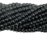 Matte Black Onyx Beads, 6mm Round Beads-with polished line-Gems: Round & Faceted-BeadDirect