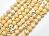 Mother of Pearl , MOP, Light Brown, 8mm Round-BeadDirect