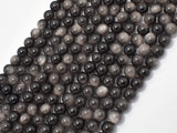 Silver Obsidian Beads, 6mm (6.3mm) Round-Gems: Round & Faceted-BeadDirect