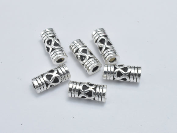 4pcs 925 Sterling Silver Beads-Antique Silver, 3.5x8.5mm Tube Beads-Metal Findings & Charms-BeadDirect