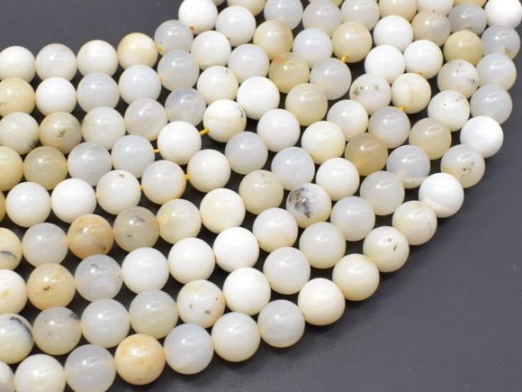 White Opal, 8mm (8.3mm) Round Beads-Gems: Round & Faceted-BeadDirect