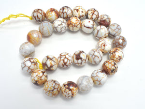 FIRE AGATE BEADS, 14MM FACETED ROUND-Agate: Round & Faceted-BeadDirect