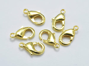 10pcs Gold Plated Lobster Claw Clasp, Brass Lobster Clasp, 9.5x5mm-Metal Findings & Charms-BeadDirect
