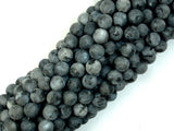 Matte Black Labradorite Beads, Matte Larvikite, 6mm Round Beads-BeadDirect
