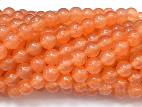 Jade Beads-Orange, 8mm Round Beads-Gems: Round & Faceted-BeadDirect