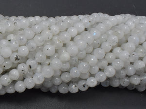 White Moonstone Beads, 4mm (4.3mm) Round-Gems: Round & Faceted-BeadDirect