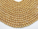 Lava-Gold Plated, 8mm (8.5mm) Round-Gems: Round & Faceted-BeadDirect
